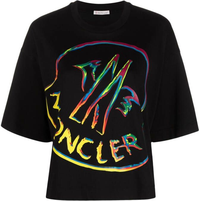 Moncler T-shirt met logoprint Zwart