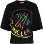 Moncler T-shirt met logoprint Zwart - Thumbnail 1