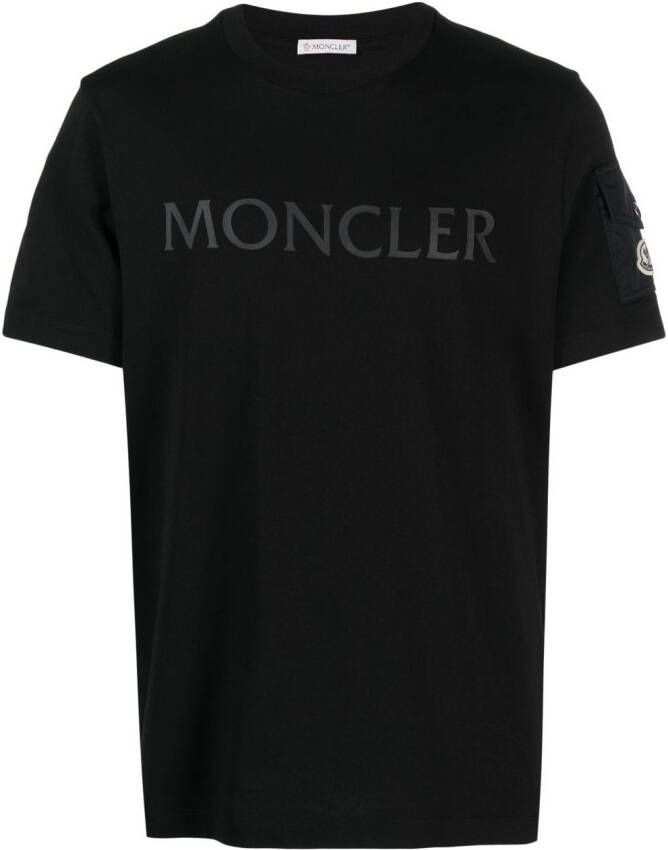 Moncler T-shirt met logoprint Zwart