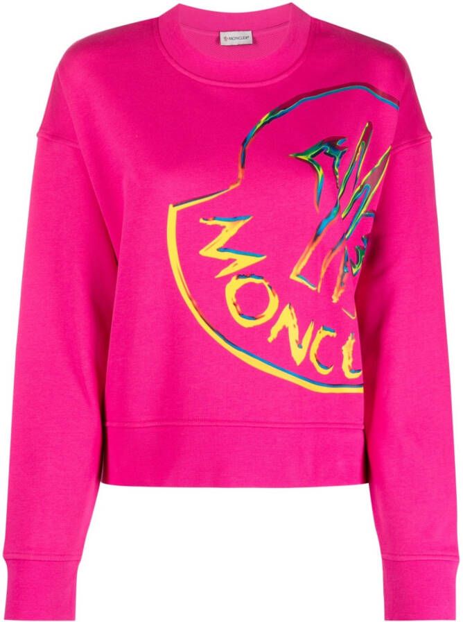 Moncler Sweater met logoprint Roze