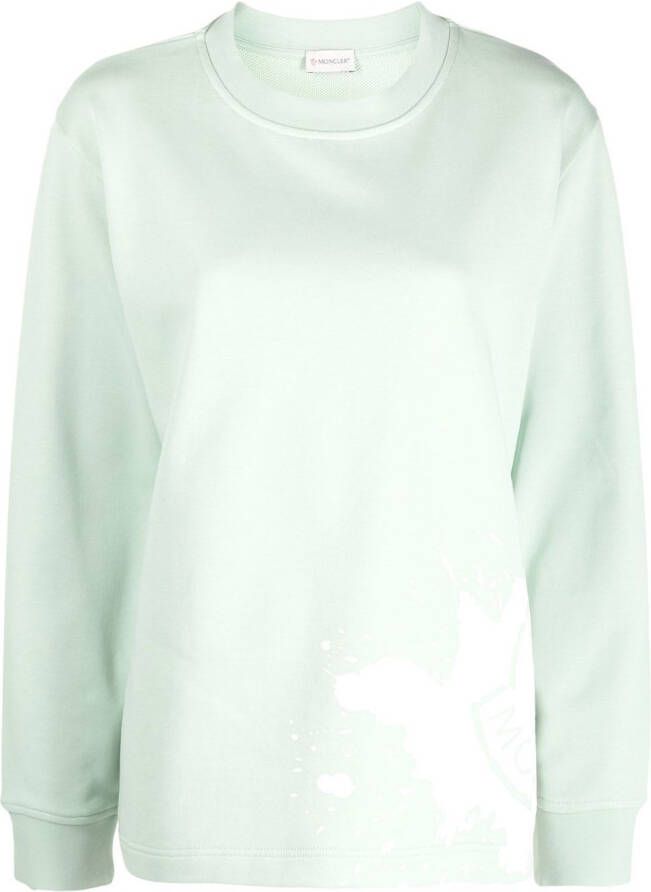 Moncler Sweater met logoprint Groen