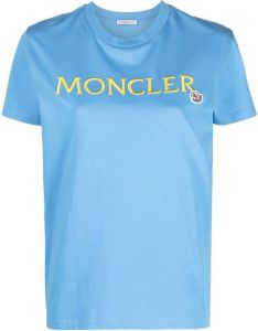 Moncler logo-print short-sleeved T-shirt Blauw