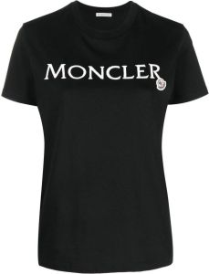 Moncler T-shirt met logoprint Zwart