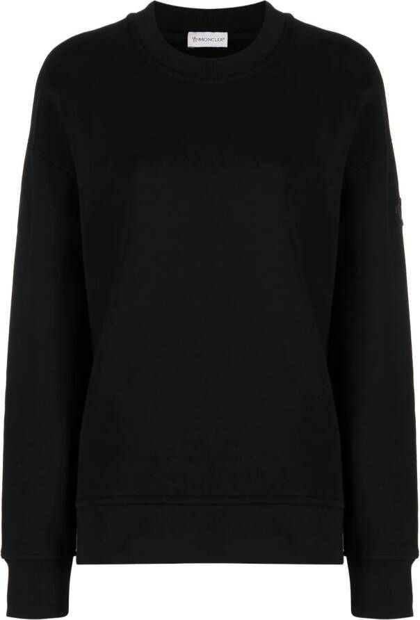 Moncler Sweater met logoprint Zwart