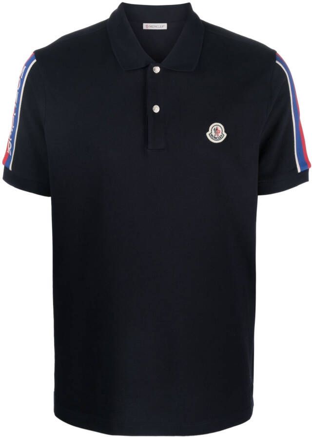 Moncler Poloshirt met logostreep Blauw