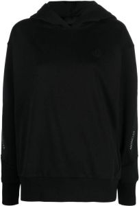 Moncler logo-tape detail hoodie Zwart