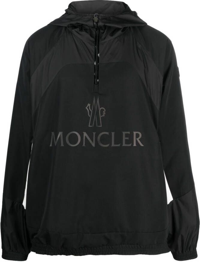 Moncler Windjack met logo Zwart