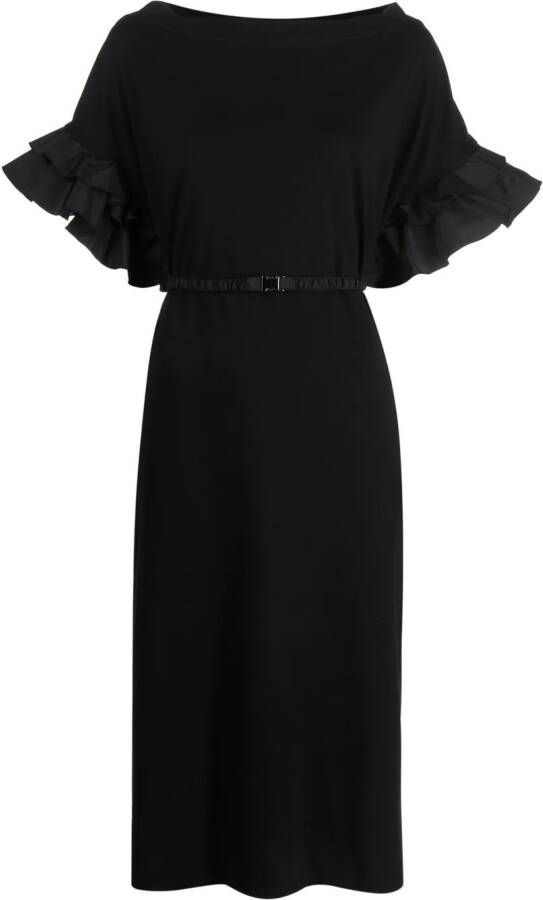 Moncler Midi-jurk met ruches Zwart