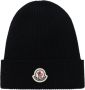 Moncler Muts met geborduurd logo Zwart - Thumbnail 1
