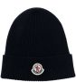 Moncler Muts met logopatch Blauw - Thumbnail 1