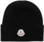 Moncler Muts met logopatch Zwart - Thumbnail 1