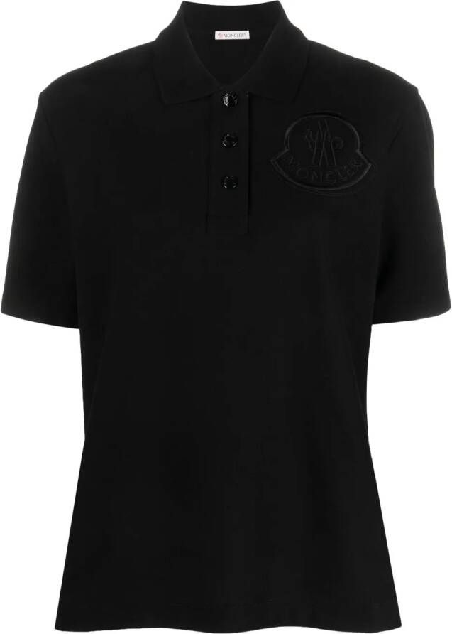 Moncler Poloshirt met geborduurd logo Zwart