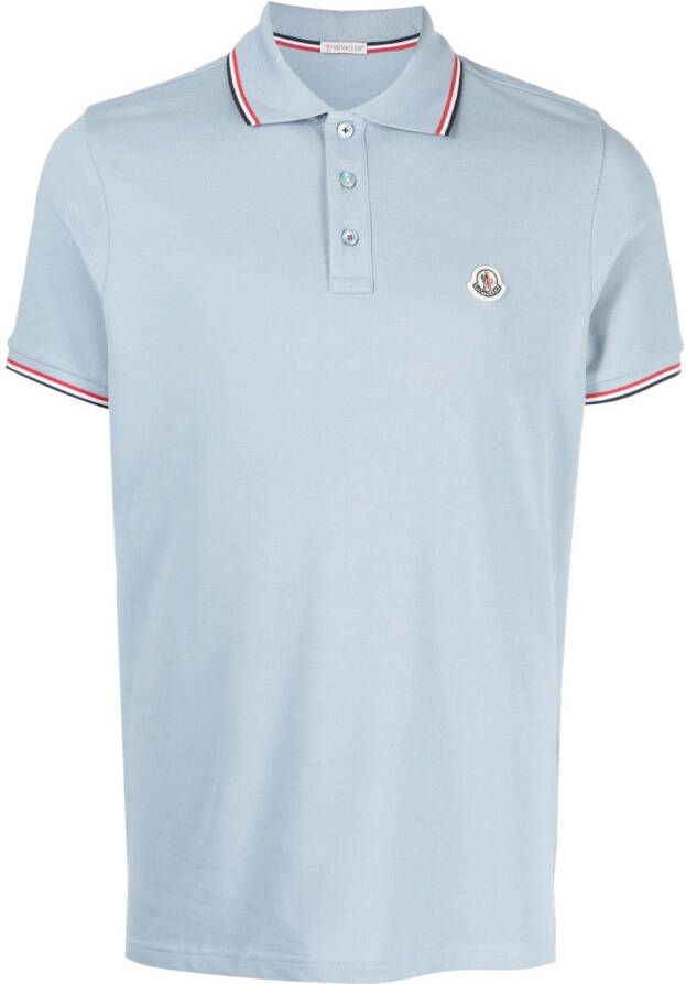Moncler Poloshirt met logo-badge Blauw
