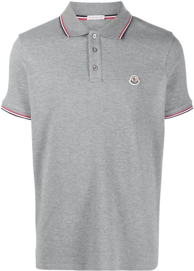 Moncler Poloshirt met logo-kraag Grijs