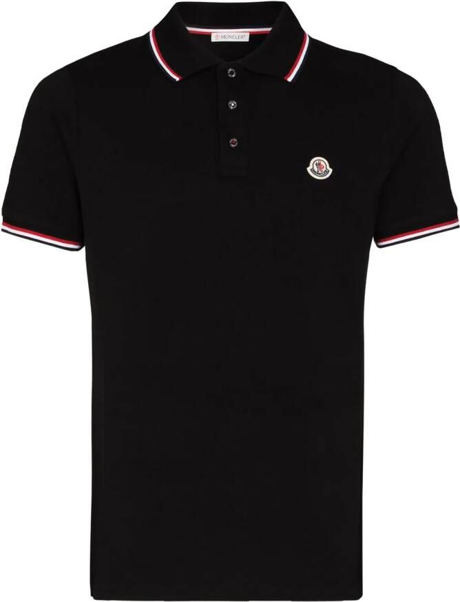 Moncler Poloshirt met logo Zwart