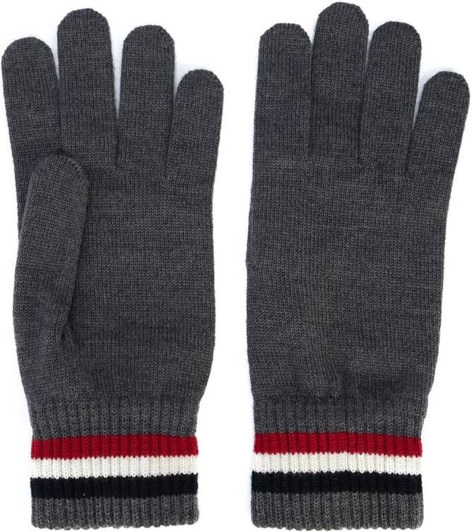 Moncler Ribgebreide handschoenen Grijs