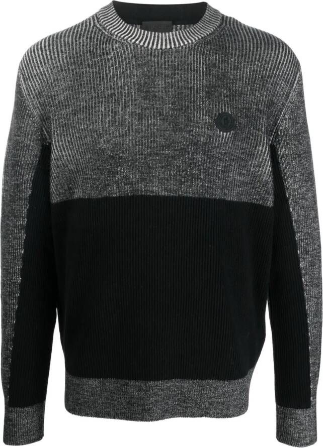 Moncler Ribgebreide sweater Grijs
