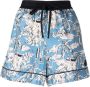 Moncler Shorts met bloemenprint Blauw - Thumbnail 1