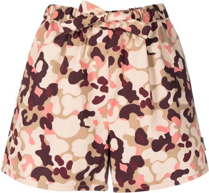 Moncler Shorts met camouflageprint Bruin