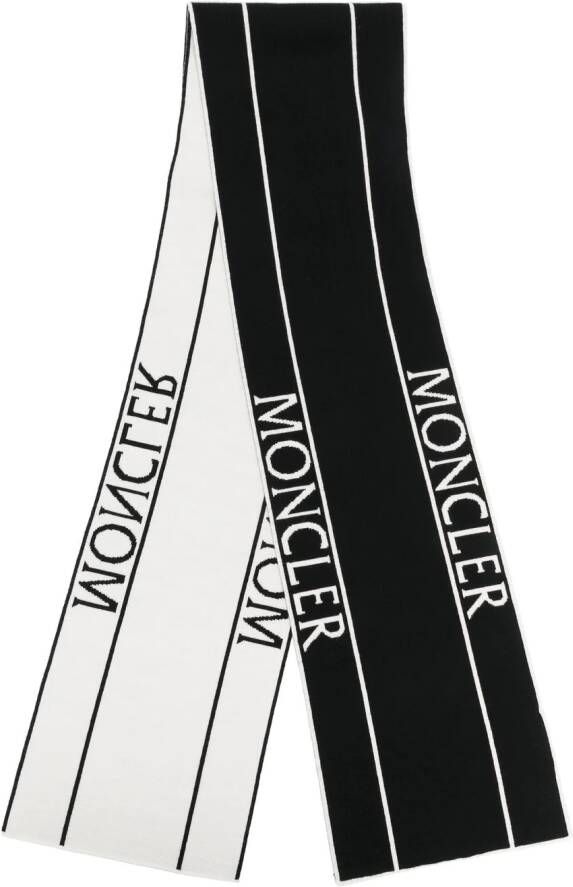 Moncler Sjaal met logoprint Zwart