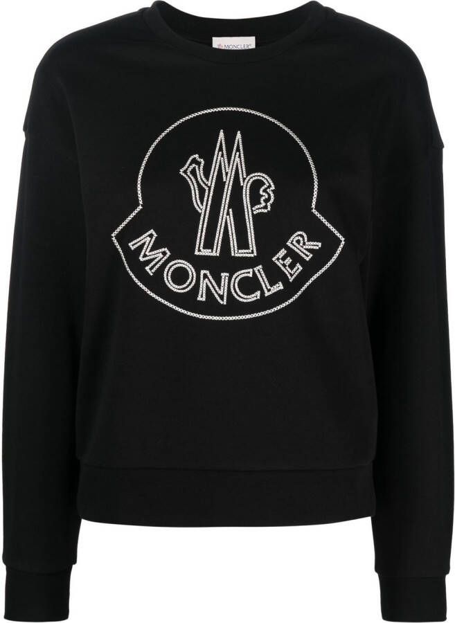Moncler Sweater met geborduurd logo Zwart