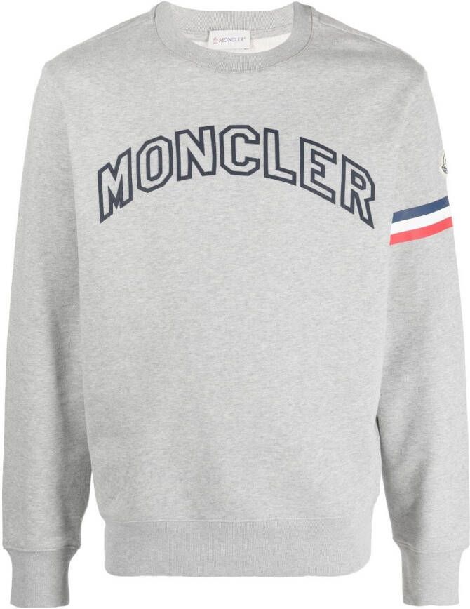Moncler Sweater met logoprint Grijs