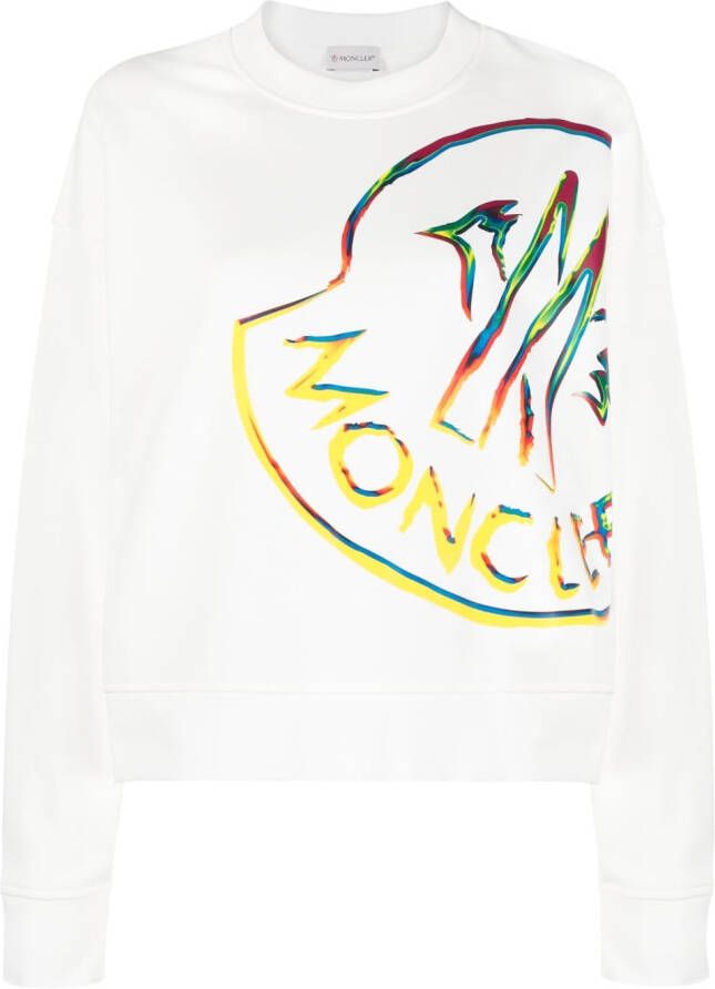 Moncler Sweater met logoprint Wit