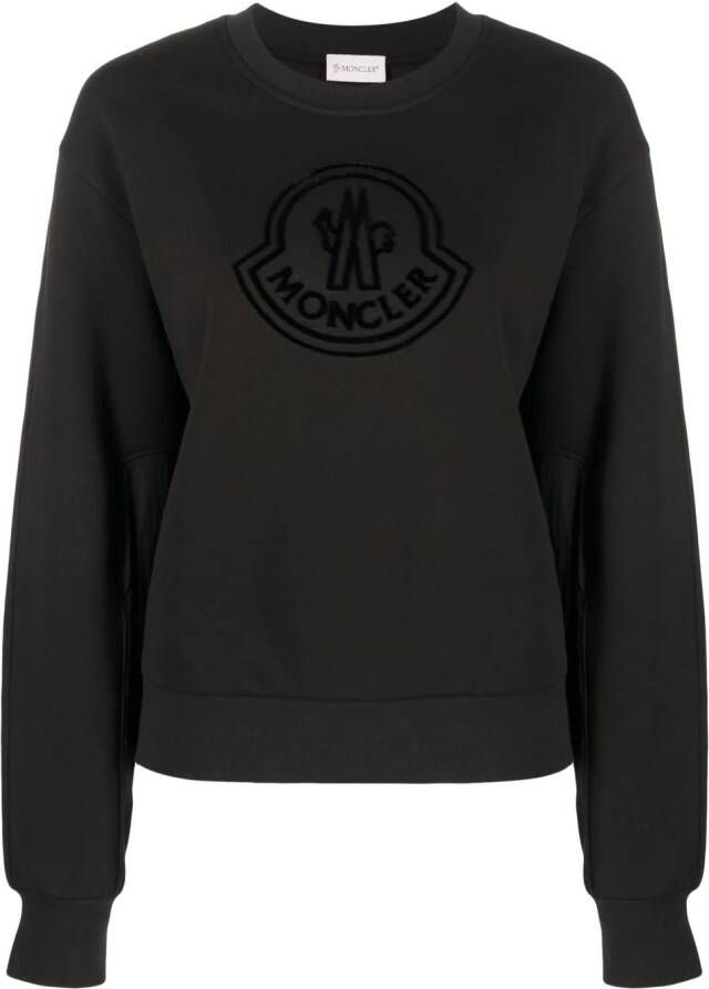 Moncler Sweater met logoprint Zwart