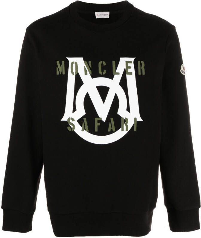 Moncler Sweater met logoprint Zwart