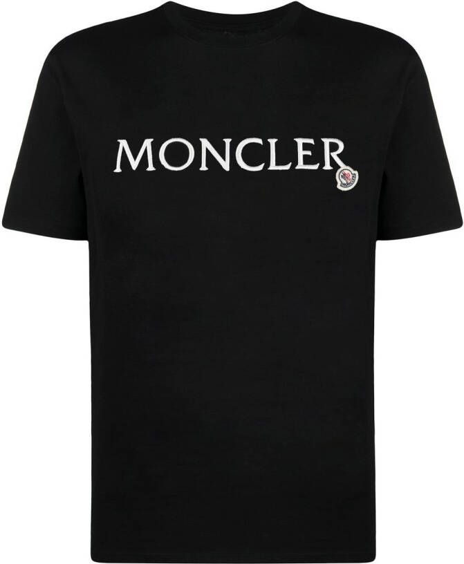 Moncler T-shirt met geborduurd logo Zwart