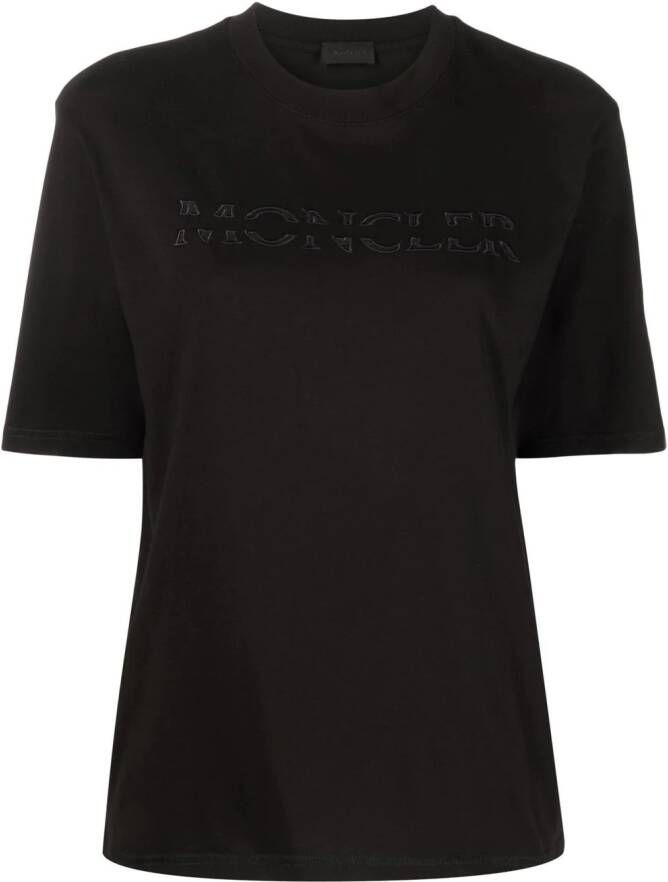 Moncler T-shirt met geborduurd logo Zwart