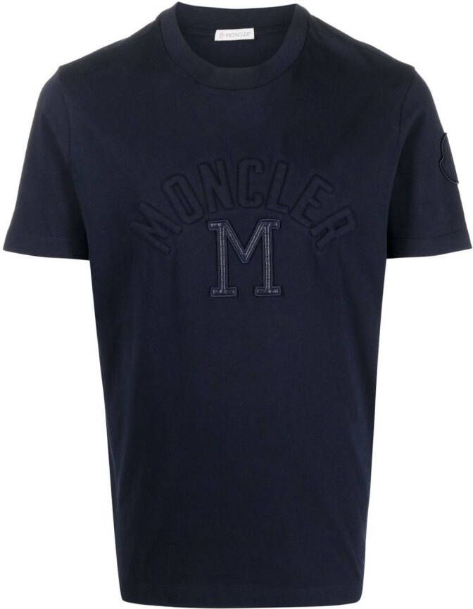 Moncler T-shirt met logo Blauw