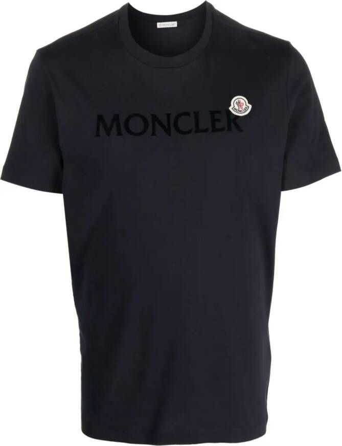 Moncler T-shirt met logo Blauw