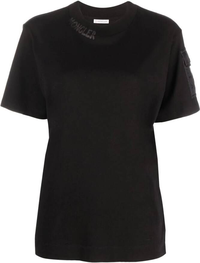 Moncler T-shirt met logopatch Zwart