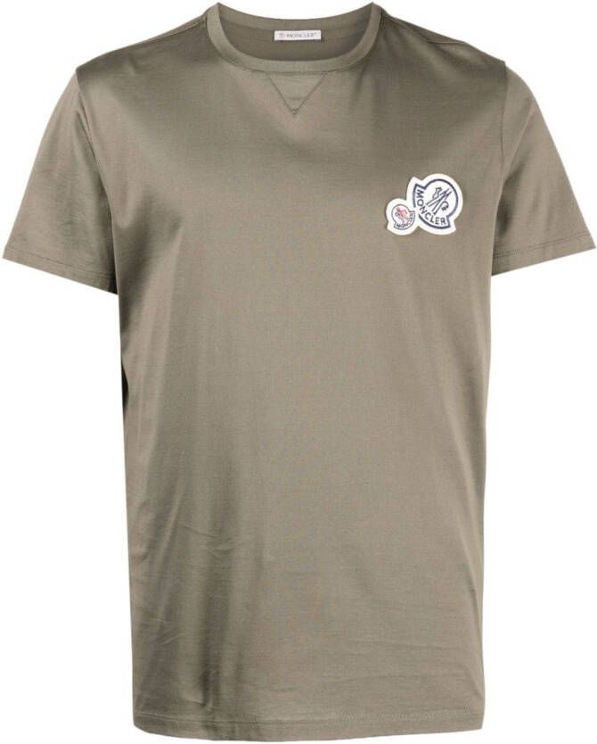 Moncler T-shirt met logopatch Groen