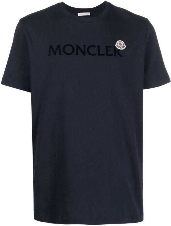 Moncler T-shirt met logoprint Blauw