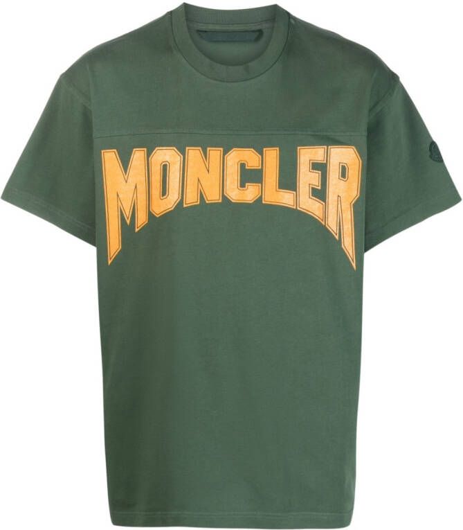 Moncler T-shirt met logoprint Groen