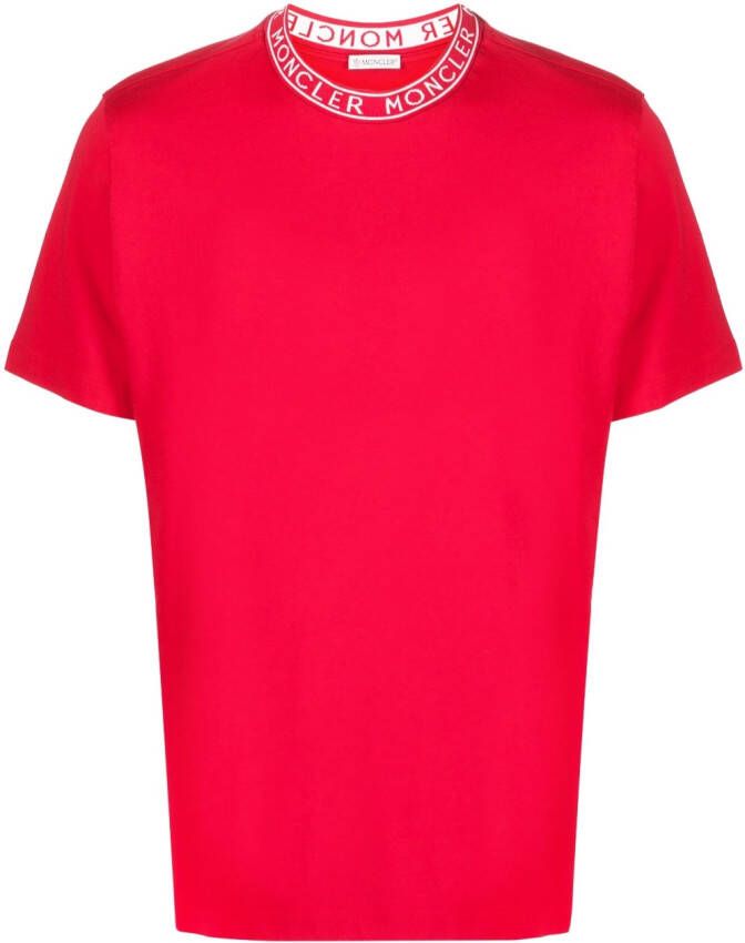 Moncler T-shirt met logoprint Rood