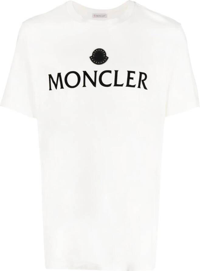 Moncler T-shirt met logoprint Wit
