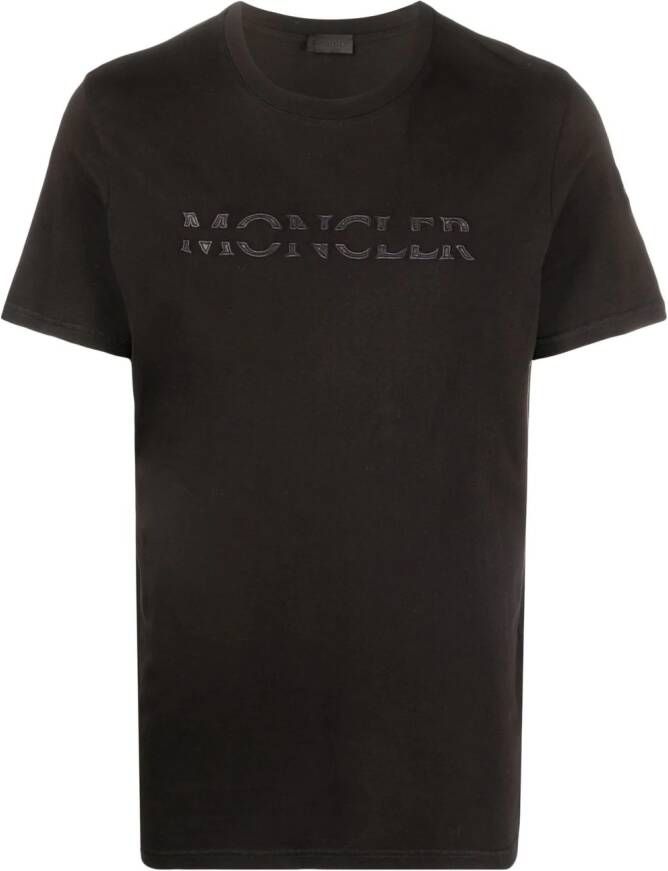 Moncler T-shirt met logoprint Zwart
