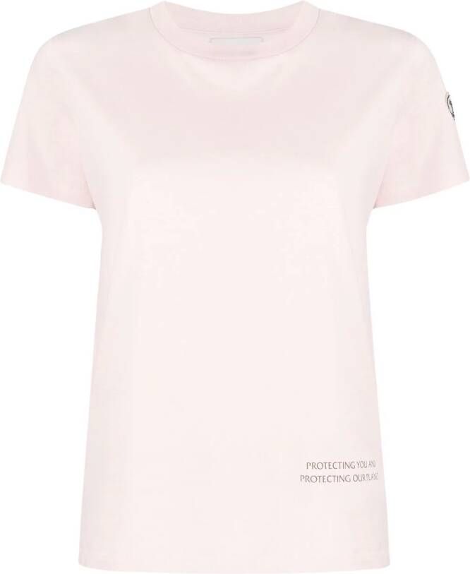 Moncler T-shirt met tekst Roze