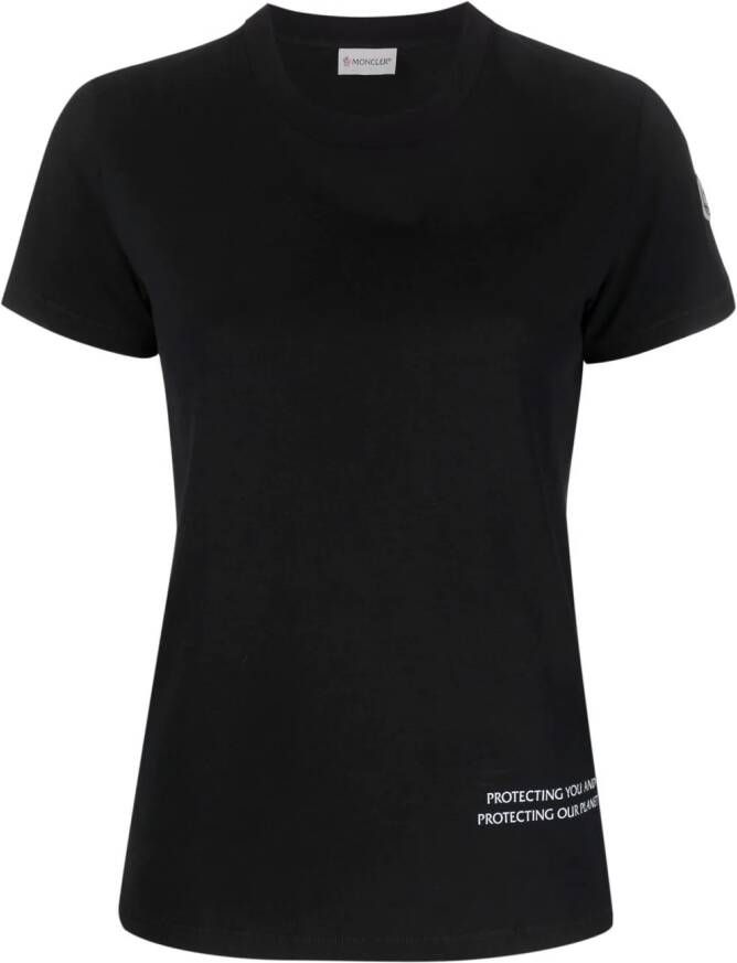 Moncler T-shirt met tekst Zwart