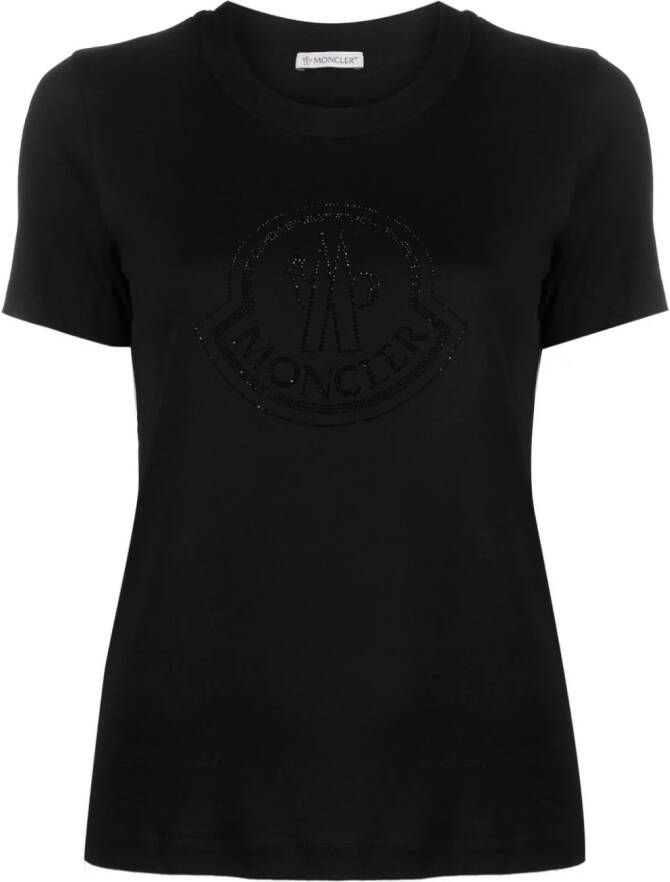 Moncler T-shirt verfraaid met kristallen Zwart