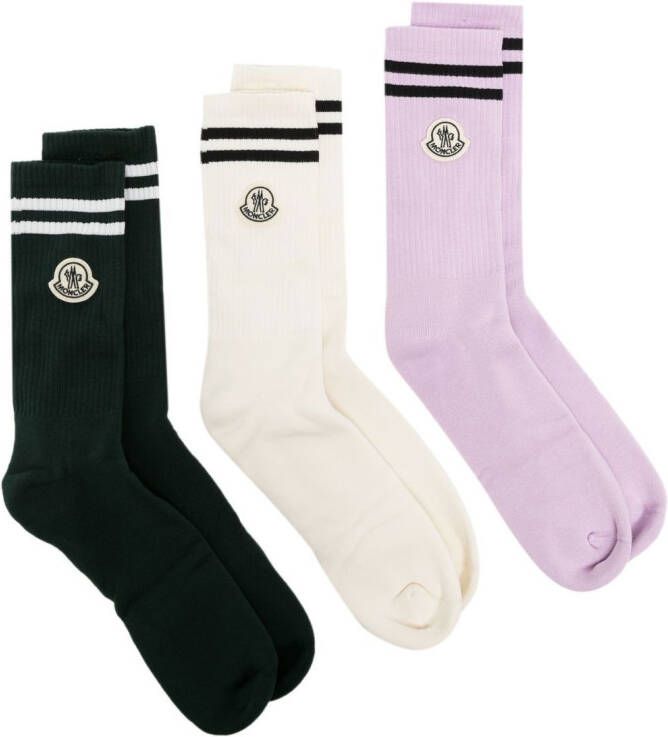 Moncler Drie paar sokken Veelkleurig