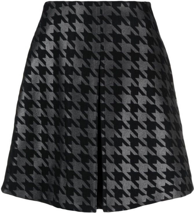 Moncler x FRGMT mini-rok met pied-de-poule print Zwart