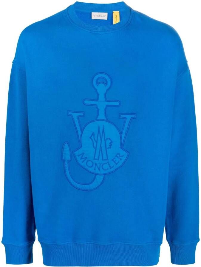 Moncler x JW Anderson sweater met borduurwerk Blauw