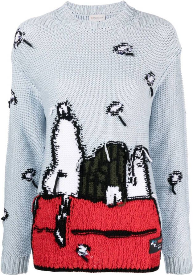 Moncler x Peanuts gebreide trui Blauw