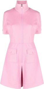 Moncler zipped short-sleeved mini dress Roze