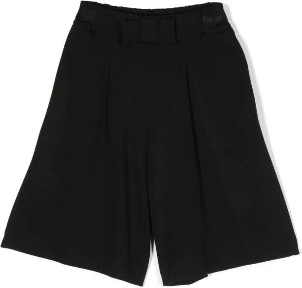 Monnalisa Bermuda shorts met strikdetail Zwart