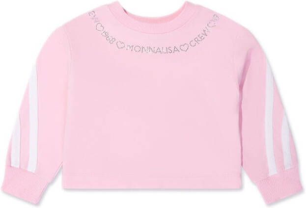 Monnalisa Sweater verfraaid met kristallen Roze